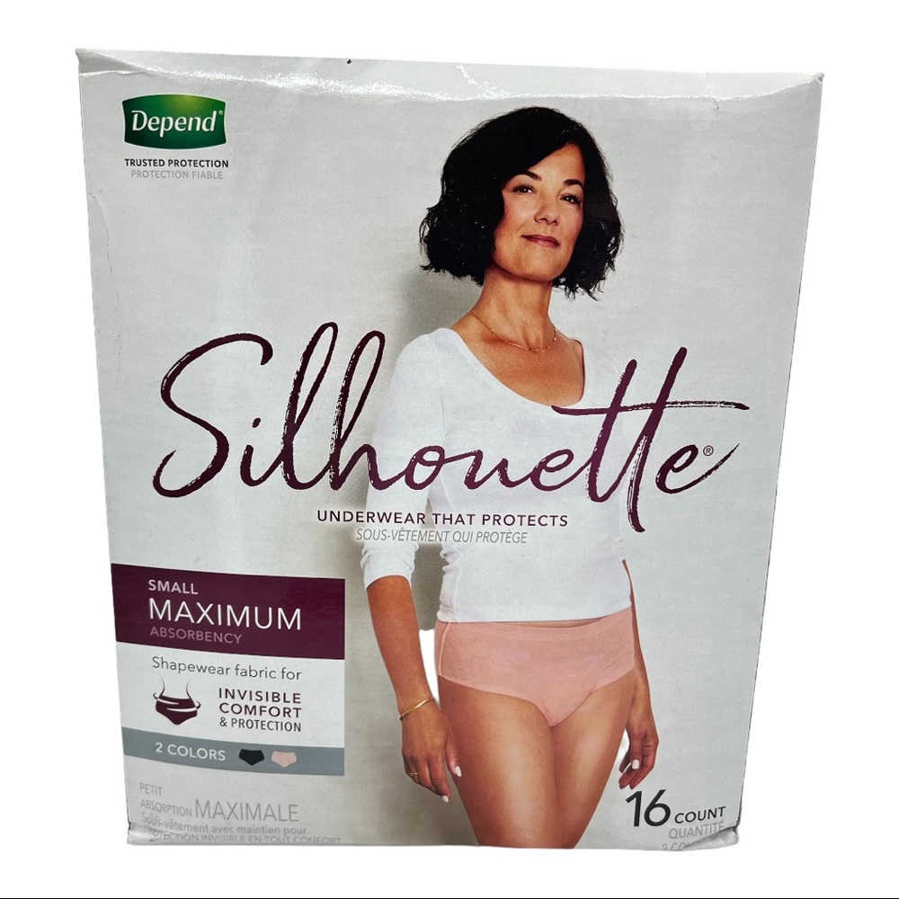 Depend Silhouette Incontinence Underwear Brief Maximum Small 16 CT